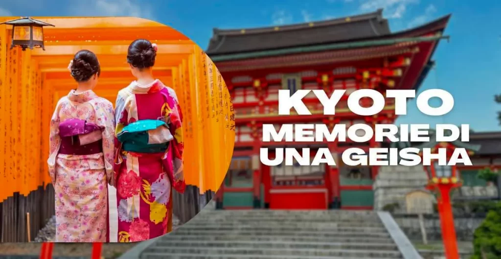 Due donne in kimono al Fushimi Inari di Kyoto, viaggio ispirato a Memorie di una Geisha.